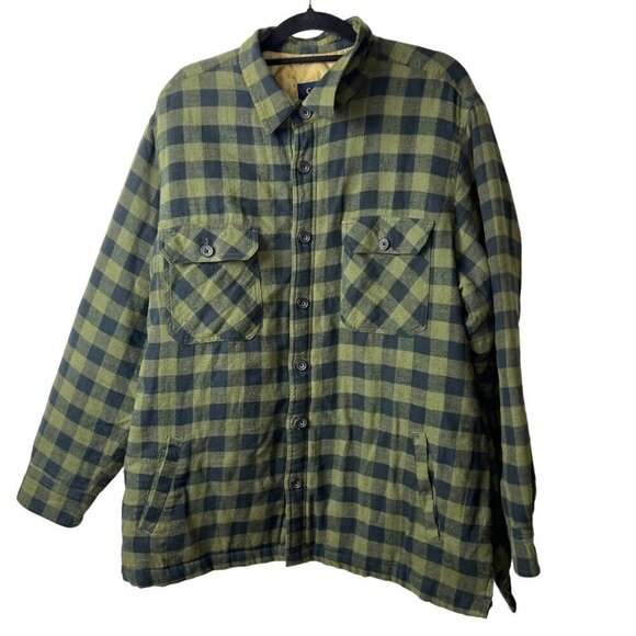 Club room‎ quilted button up checkered flannel men’s XXL - Picture 1 of 8